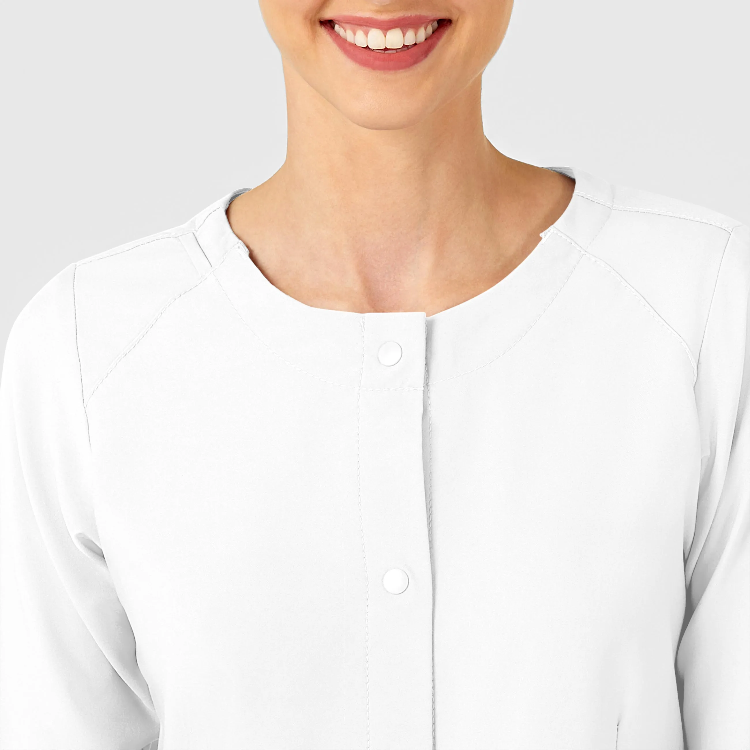 W123 8155 Crew Neck Warm Up Jacket White