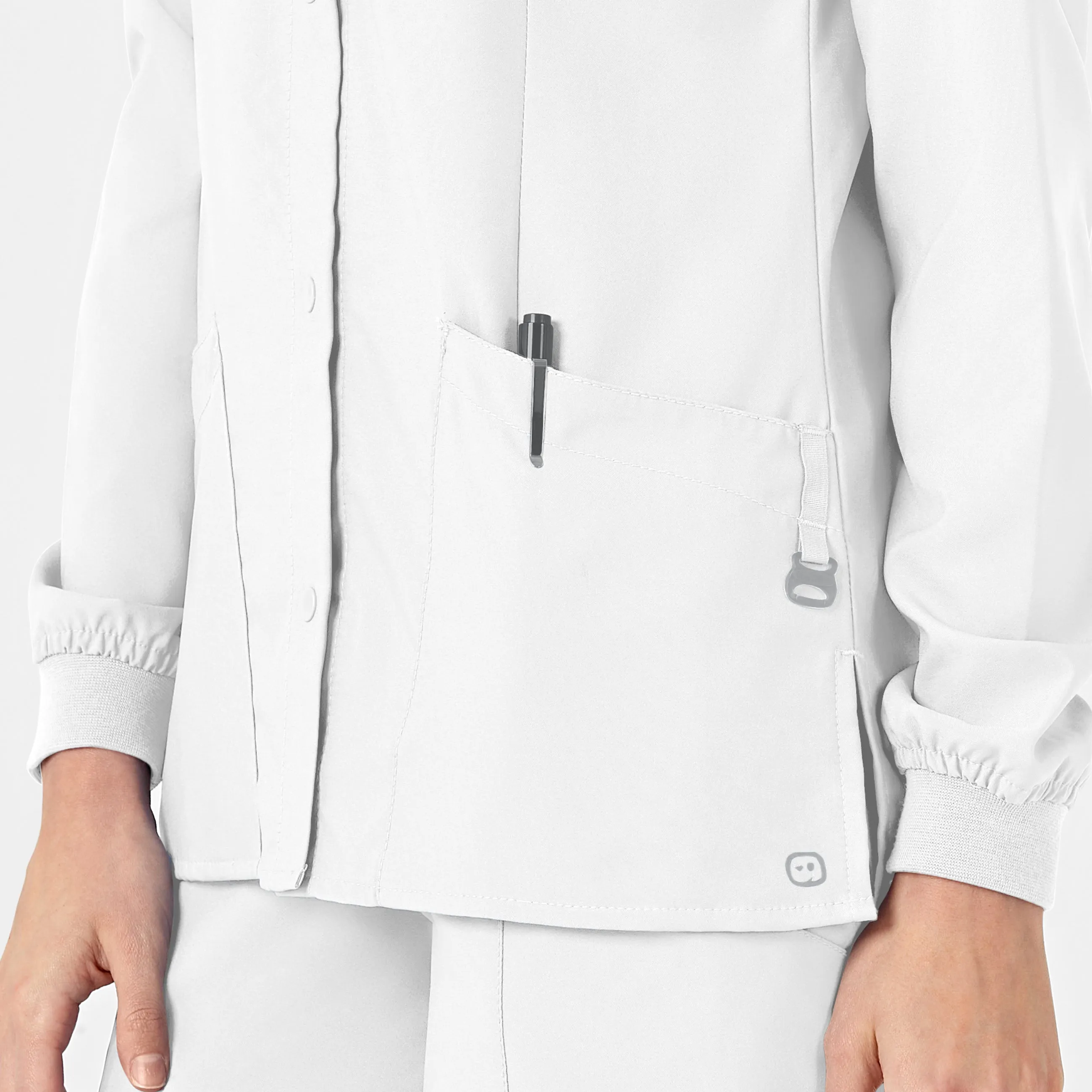W123 8155 Crew Neck Warm Up Jacket White