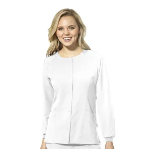 W123 8155 Crew Neck Warm Up Jacket White