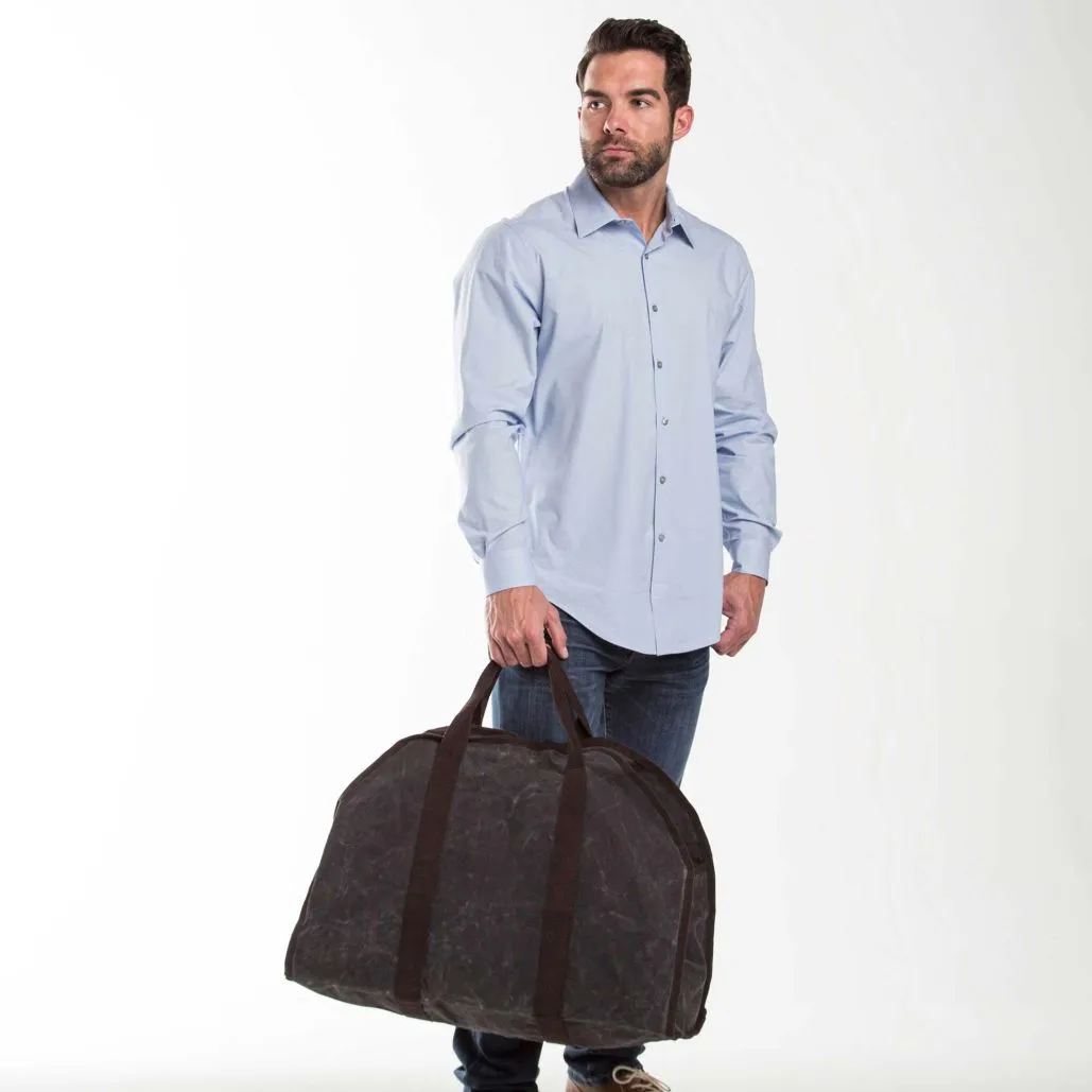 Waxed Canvas Log Carrier-Slate