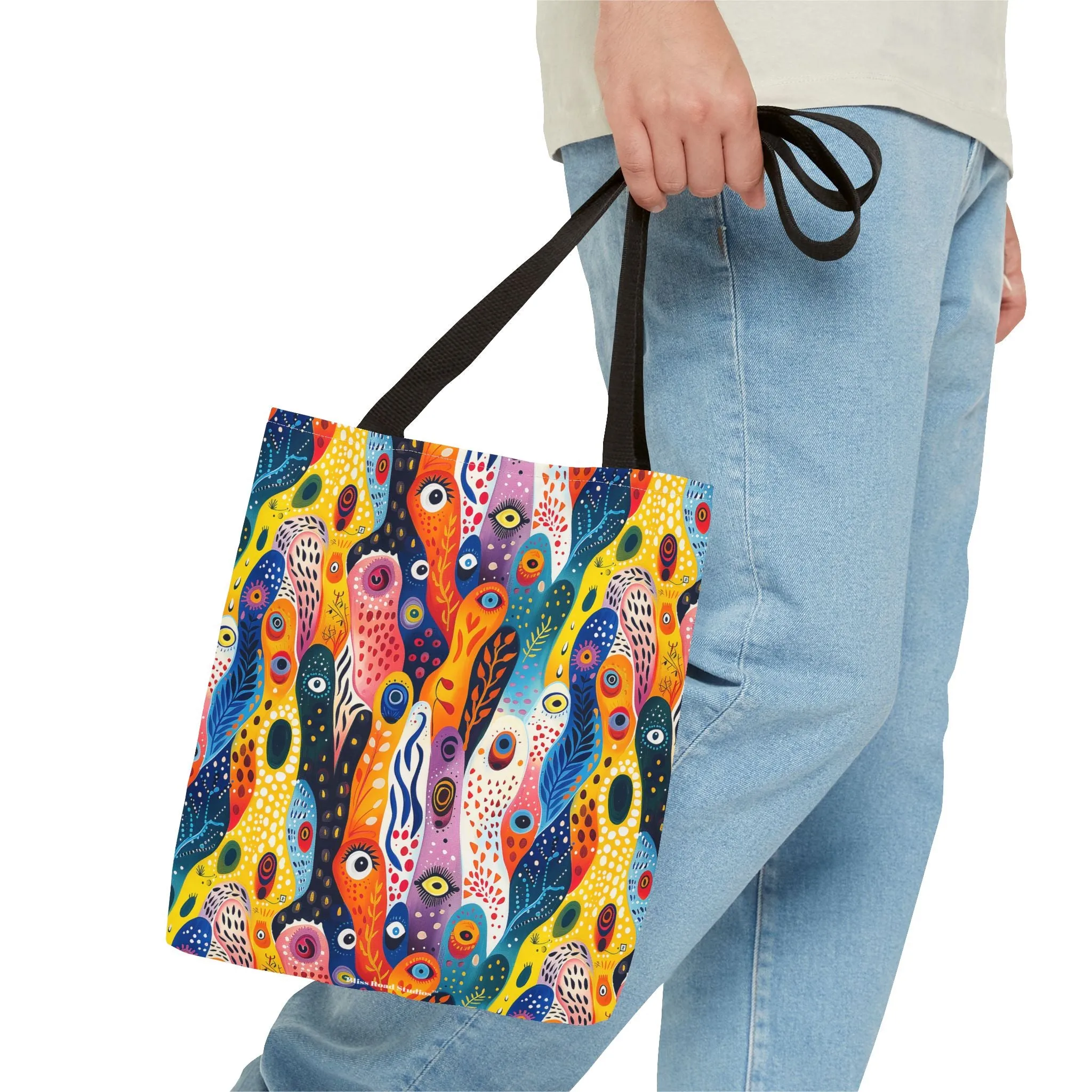 Whimsical Wavy Wonders Tote Bag - Ride the Wave of Whimsy! Available in 3 sizes.