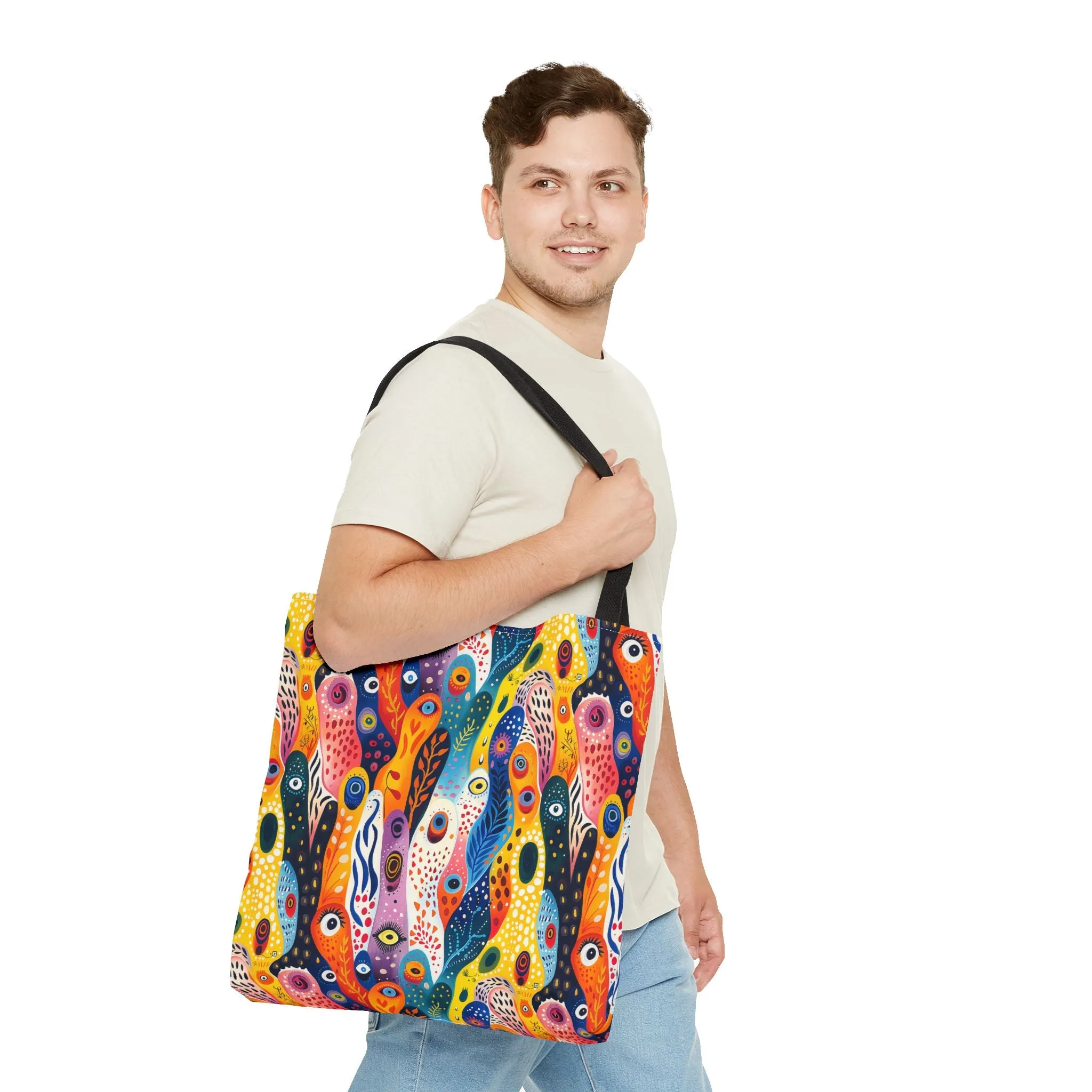 Whimsical Wavy Wonders Tote Bag - Ride the Wave of Whimsy! Available in 3 sizes.