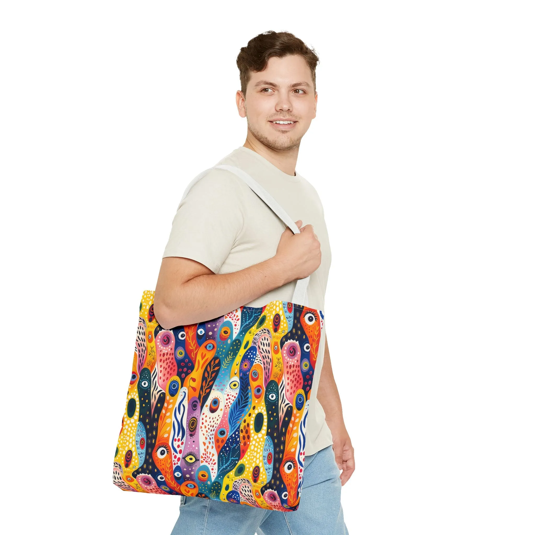 Whimsical Wavy Wonders Tote Bag - Ride the Wave of Whimsy! Available in 3 sizes.