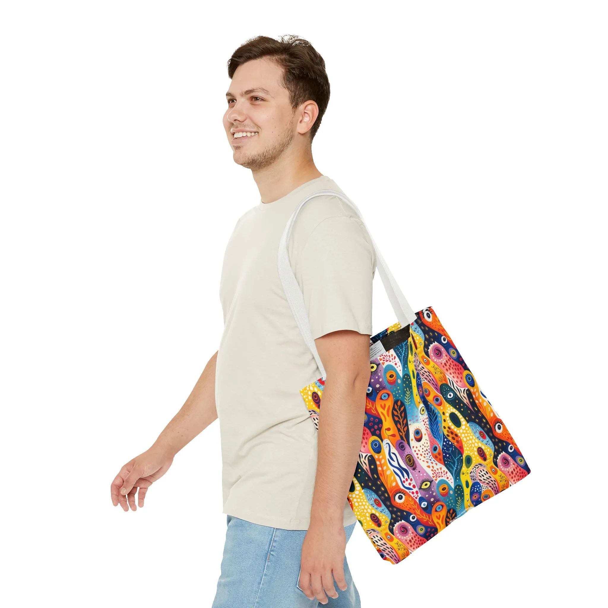 Whimsical Wavy Wonders Tote Bag - Ride the Wave of Whimsy! Available in 3 sizes.