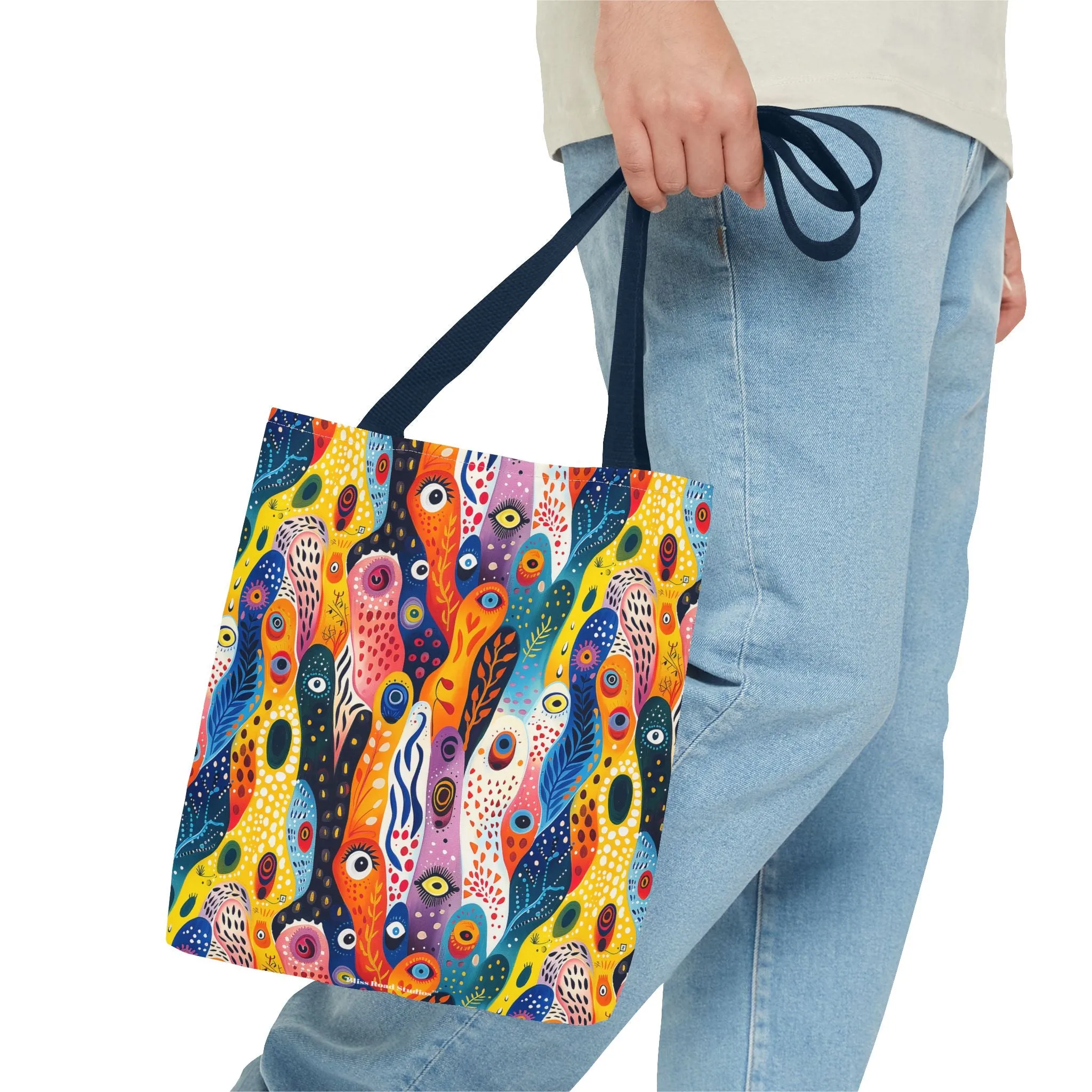 Whimsical Wavy Wonders Tote Bag - Ride the Wave of Whimsy! Available in 3 sizes.