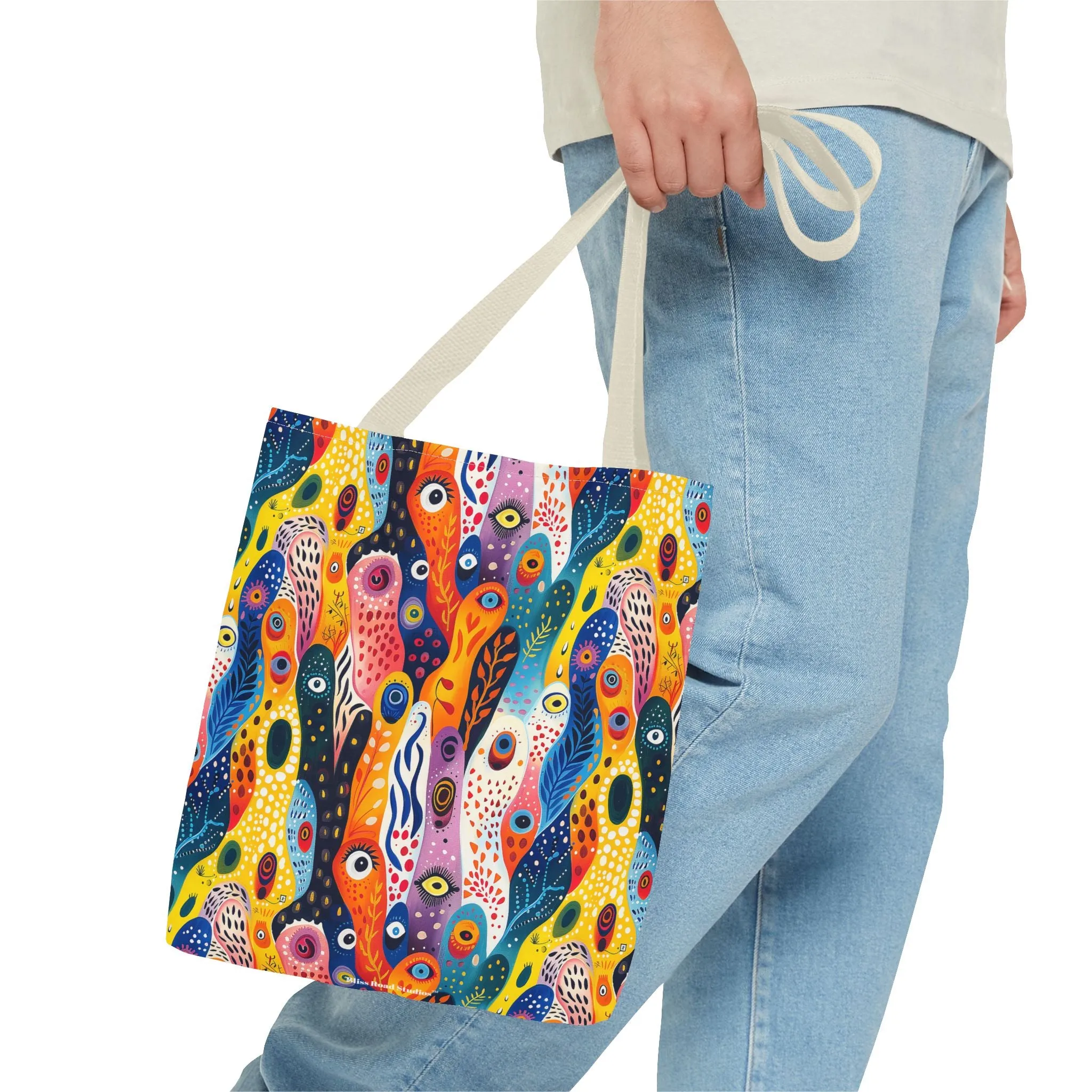 Whimsical Wavy Wonders Tote Bag - Ride the Wave of Whimsy! Available in 3 sizes.