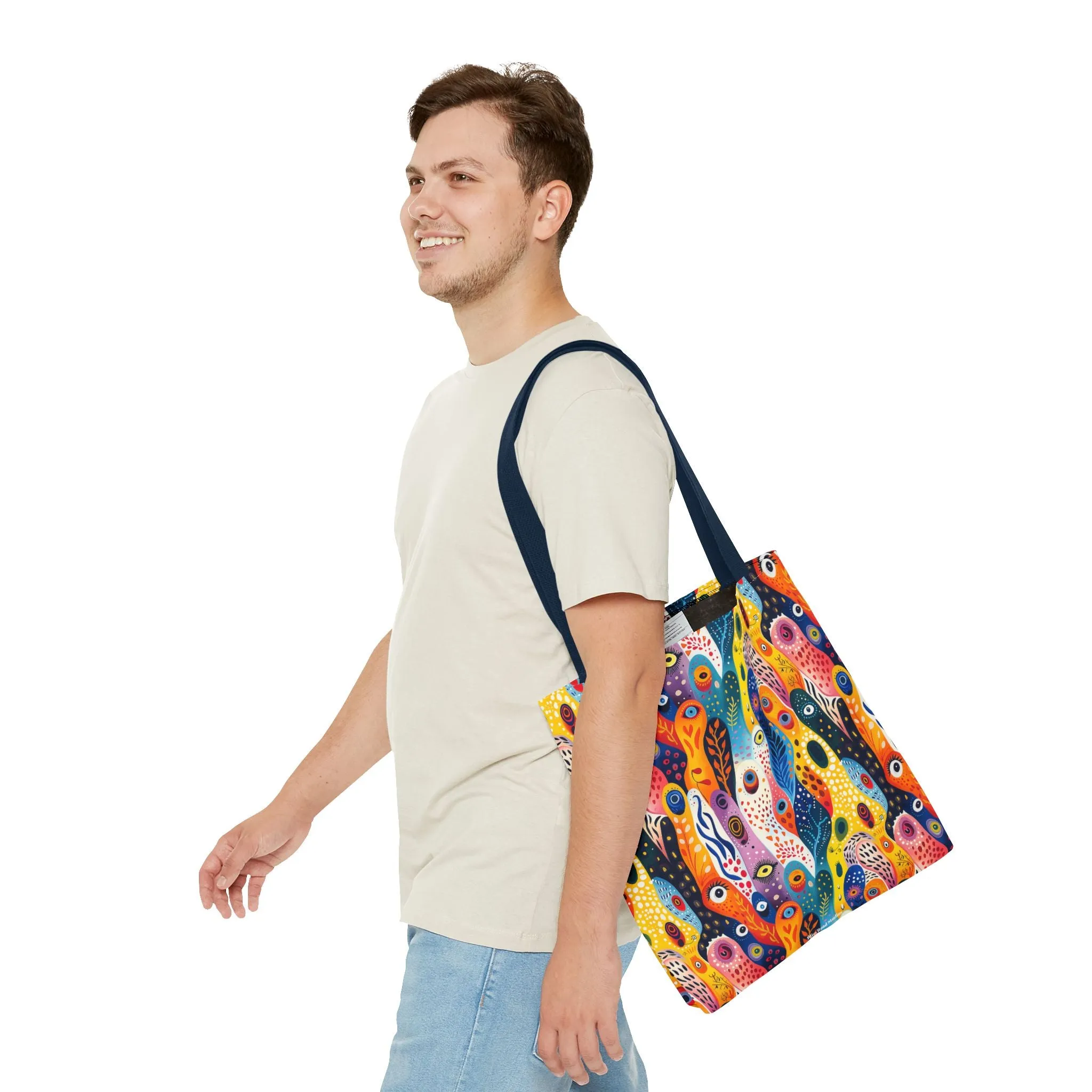 Whimsical Wavy Wonders Tote Bag - Ride the Wave of Whimsy! Available in 3 sizes.