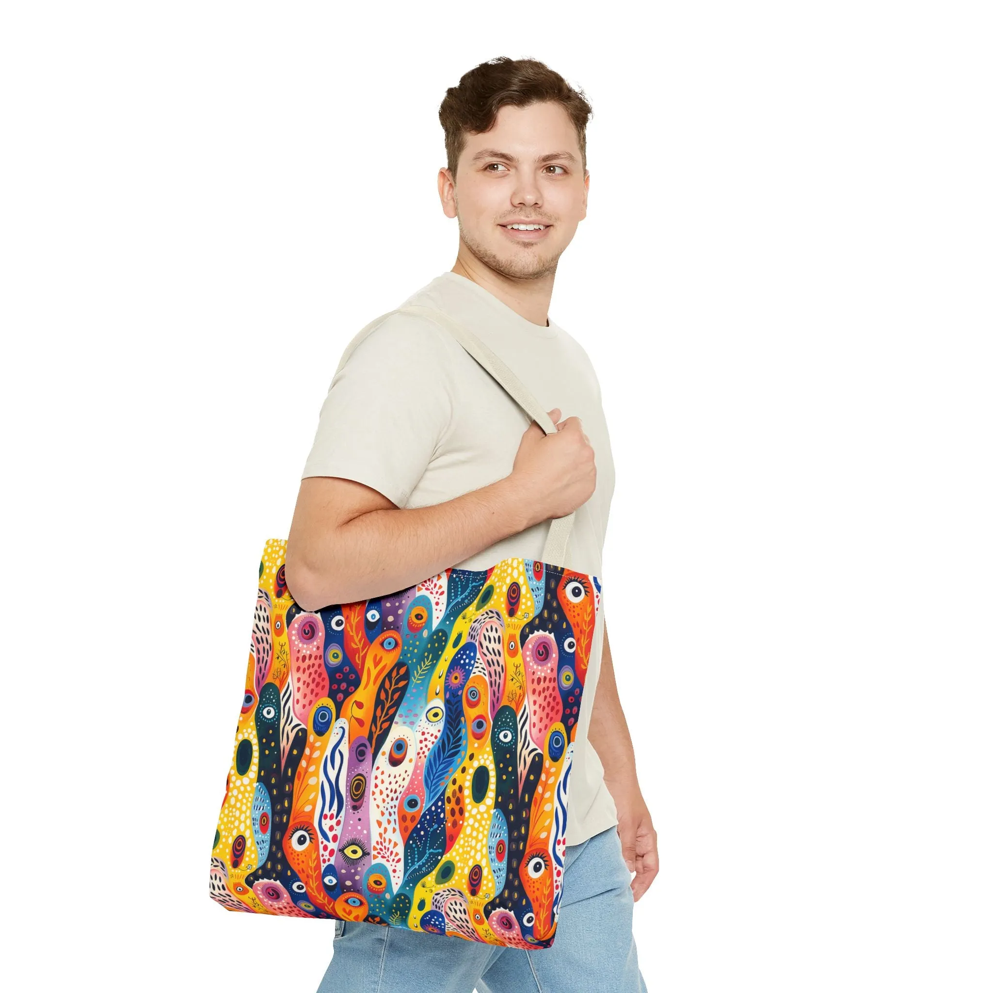 Whimsical Wavy Wonders Tote Bag - Ride the Wave of Whimsy! Available in 3 sizes.