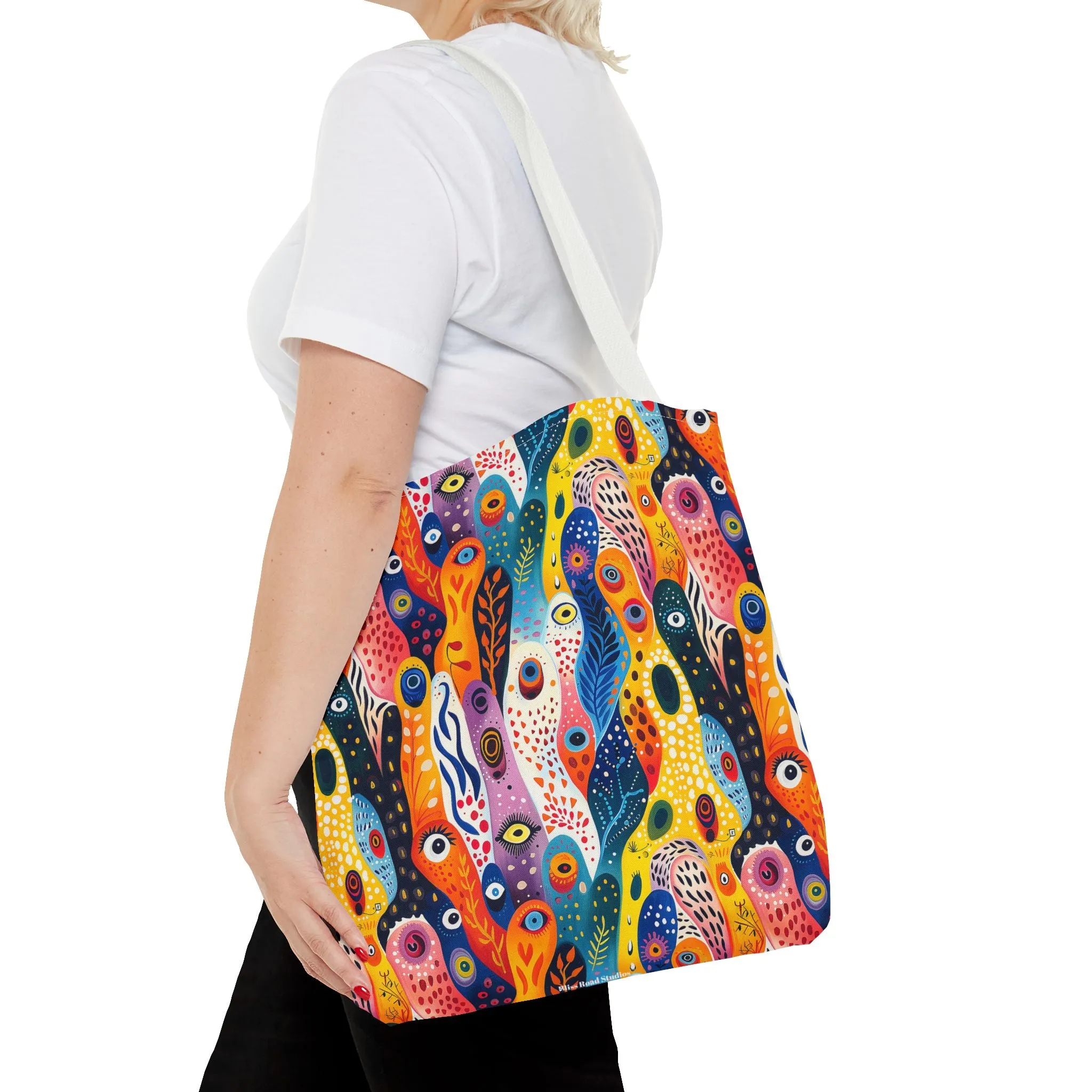 Whimsical Wavy Wonders Tote Bag - Ride the Wave of Whimsy! Available in 3 sizes.