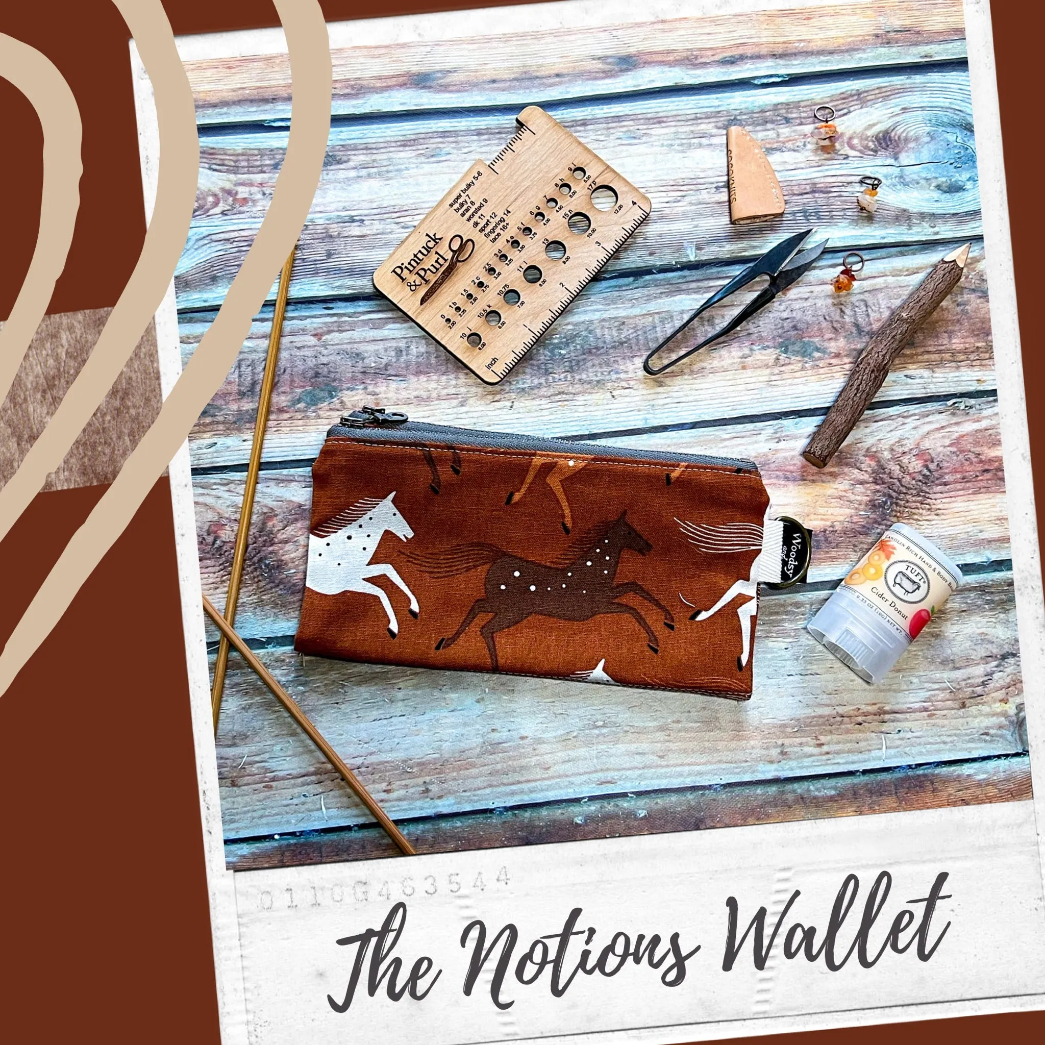 *Wild Horses- Gold*- Signature Zippered Knitting Project Bag