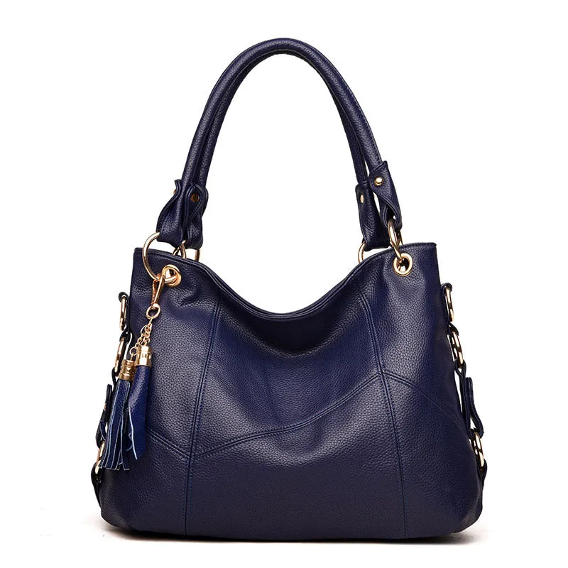 Women's Fashion Big Tassel Large Capacity Soft Shoulder Bags