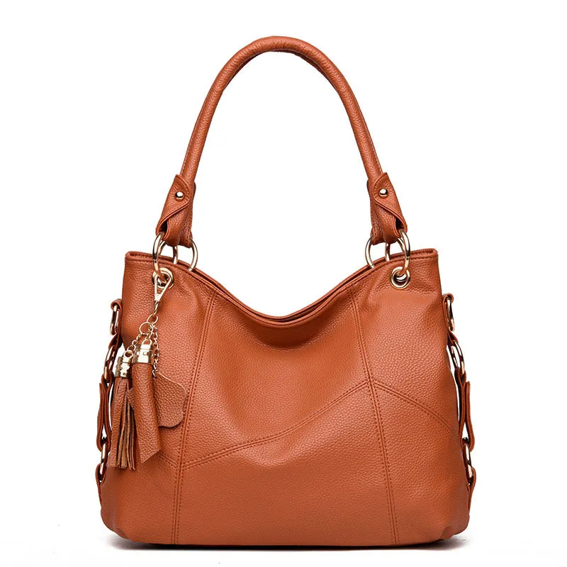 Women's Fashion Big Tassel Large Capacity Soft Shoulder Bags