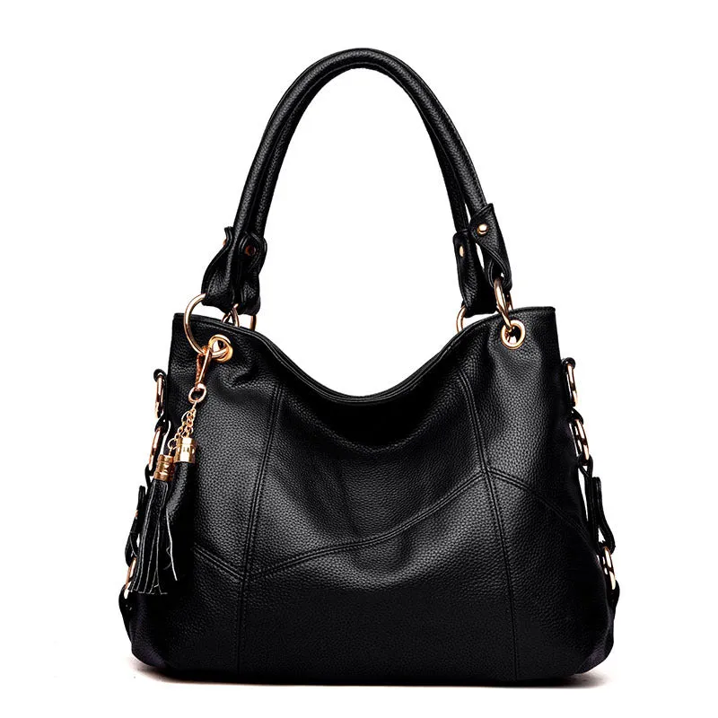 Women's Fashion Big Tassel Large Capacity Soft Shoulder Bags