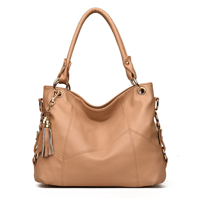 Women's Fashion Big Tassel Large Capacity Soft Shoulder Bags