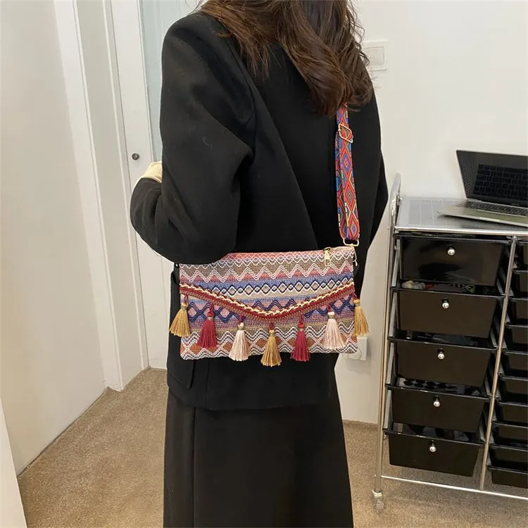 Women's Fashion Korean National Style Tassel Crossbody Bags