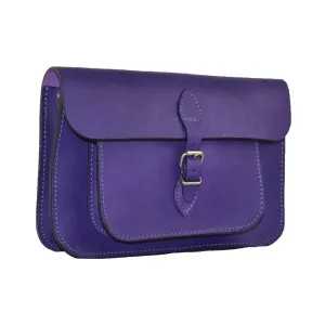 Women's Fine Leather Satchel Bag - Indigo