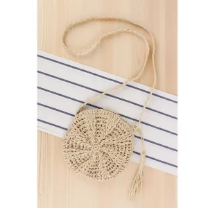 Women's Simple Round Tassel Straw Handmade Woven Shoulder Bags