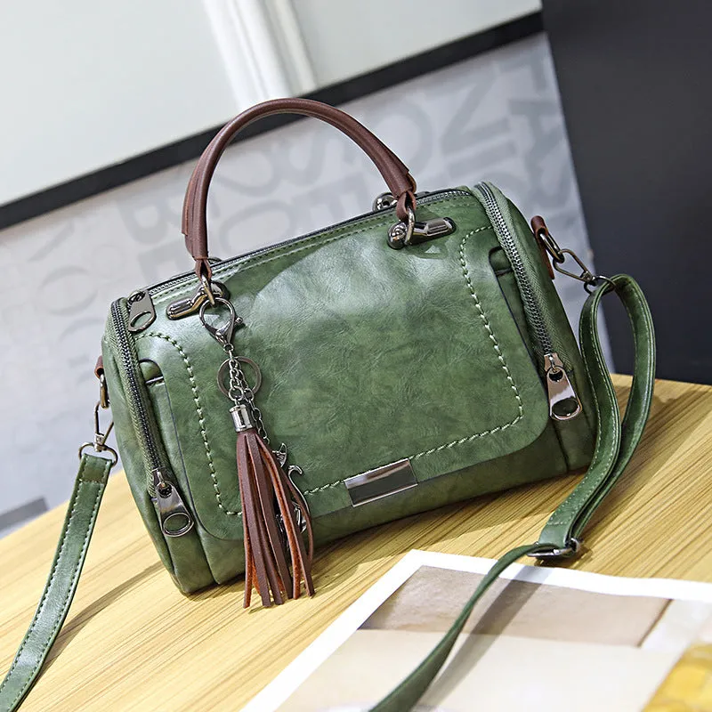 Women's Spring Korean Style Retro Boston Pillow Portable Crossbody Bags