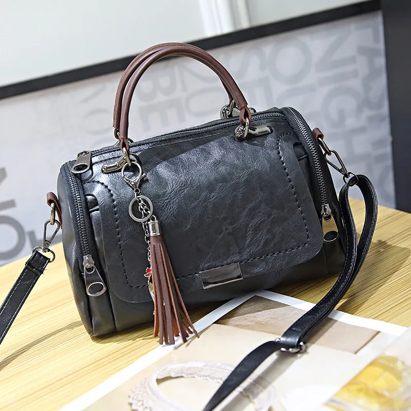 Women's Spring Korean Style Retro Boston Pillow Portable Crossbody Bags