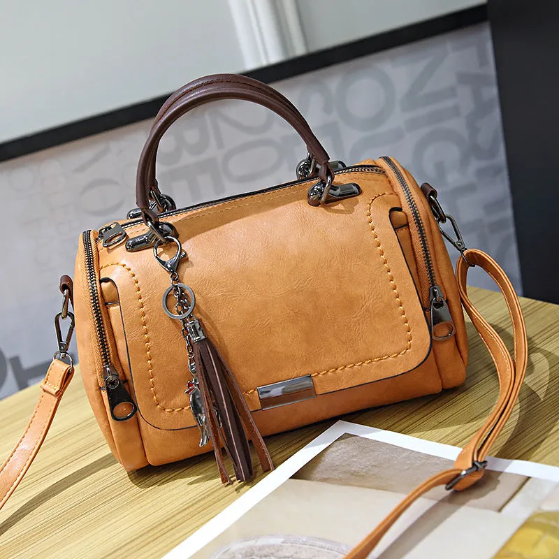 Women's Spring Korean Style Retro Boston Pillow Portable Crossbody Bags