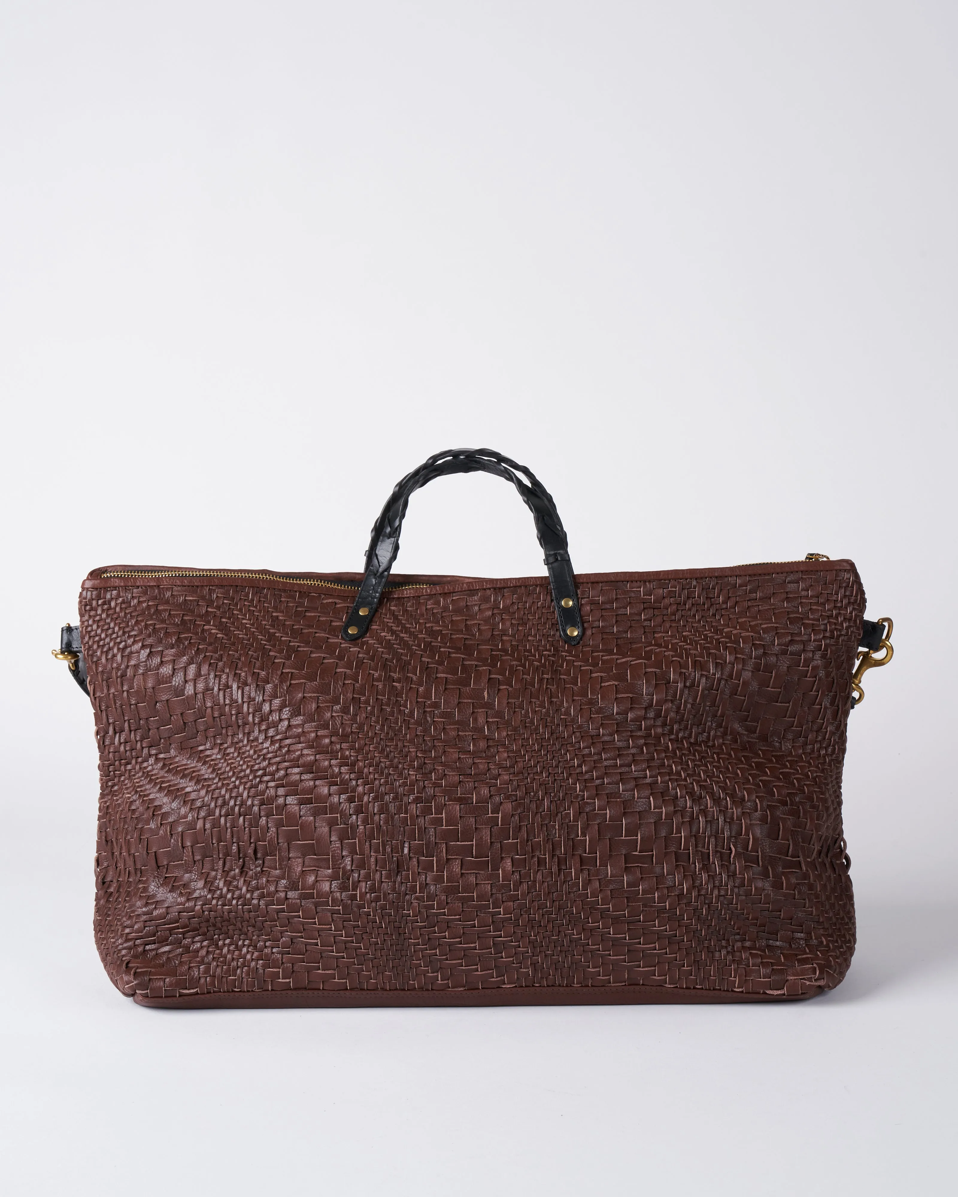woodleigh holdall cocoa weave - cocoa coa