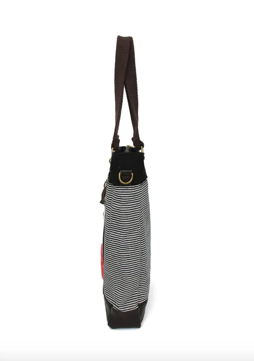 Work Tote - Fox olive stripe