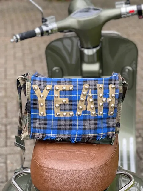 'YEAH' Camo   Blue Tartan Messenger Bag