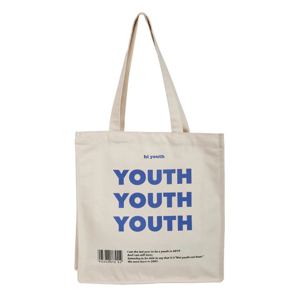 Youth Print Canvas Tote Bag