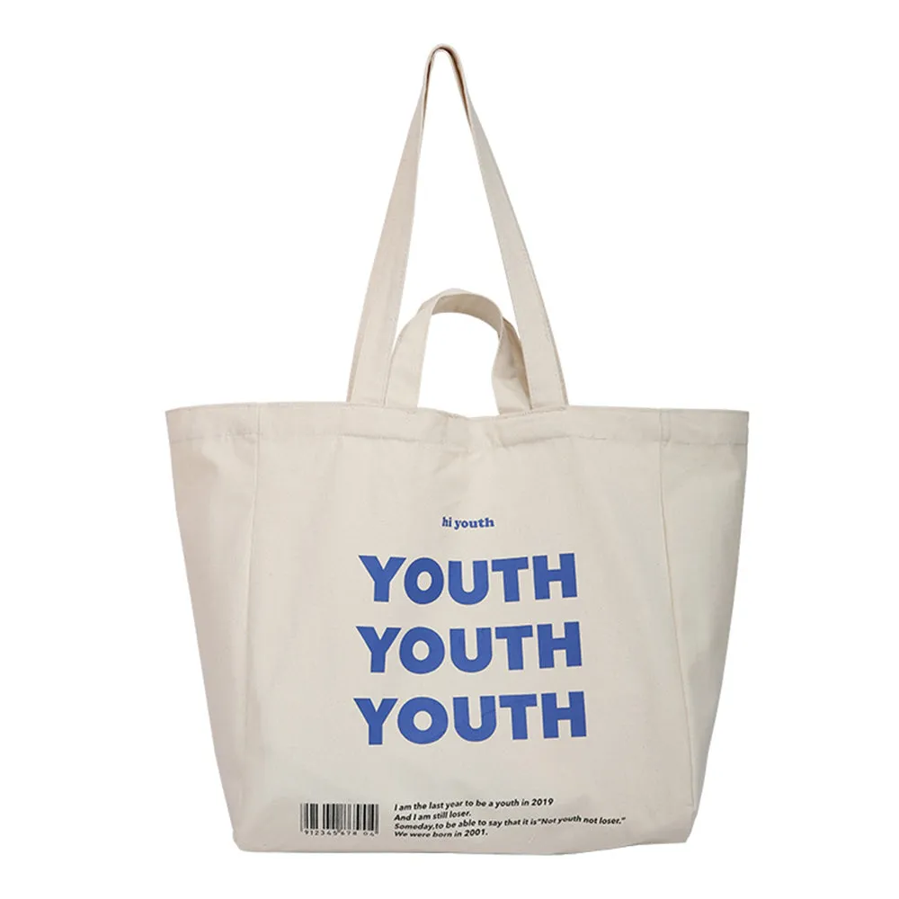 Youth Print Canvas Tote Bag