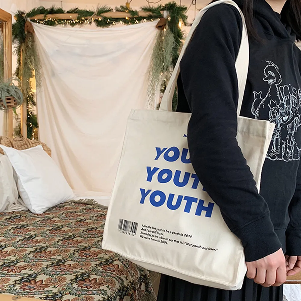 Youth Print Canvas Tote Bag