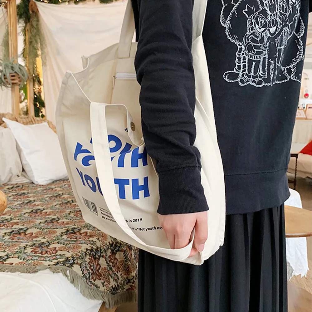 Youth Print Canvas Tote Bag