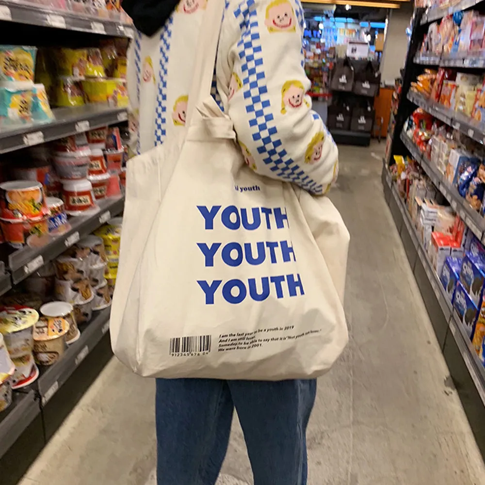 Youth Print Canvas Tote Bag
