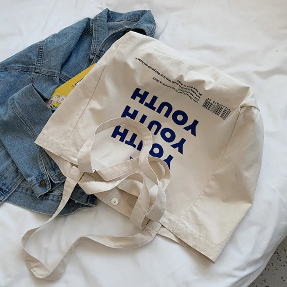 Youth Print Canvas Tote Bag