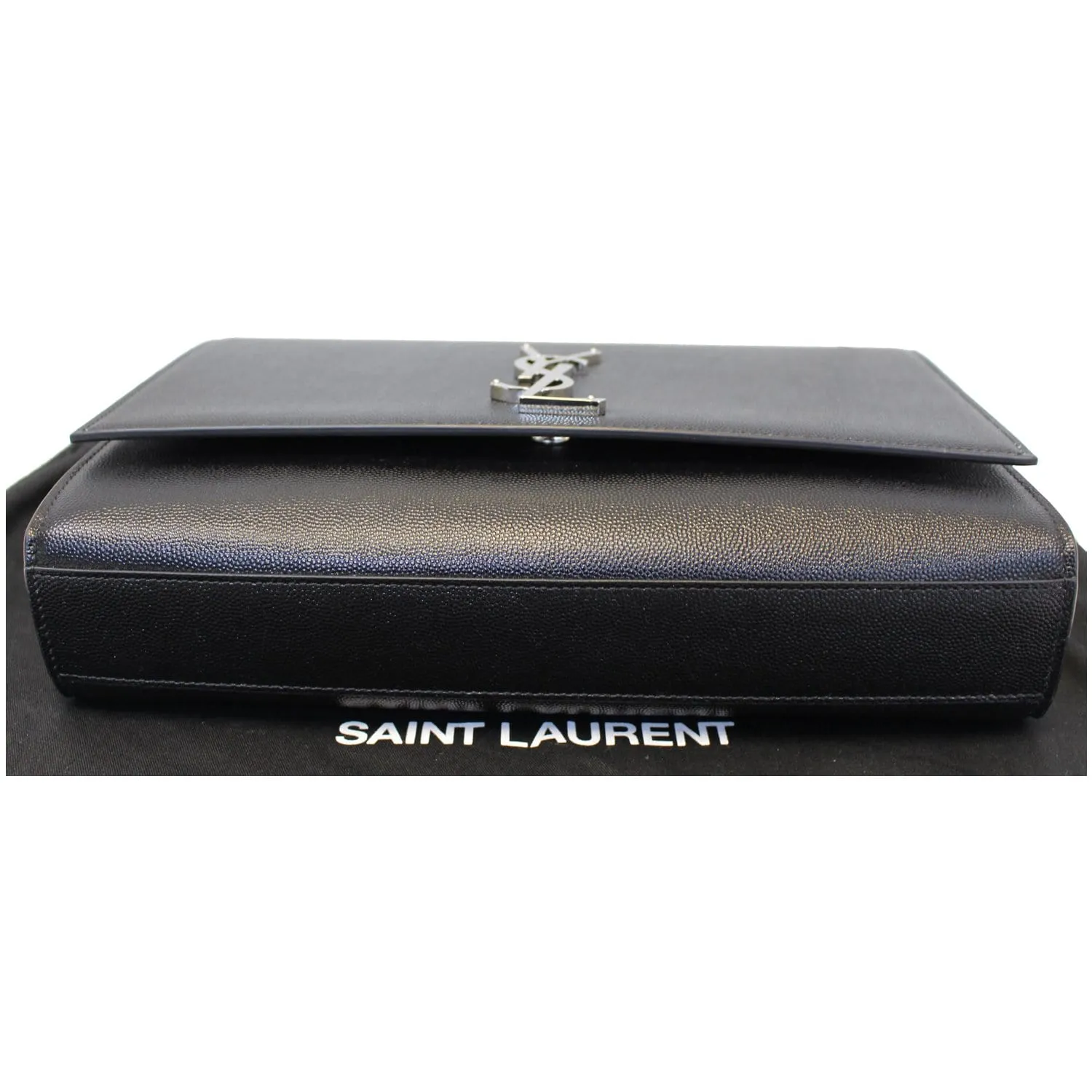 YVES SAINT LAURENT Kate Large Grain De Poudre Leather Shoulder Bag Black