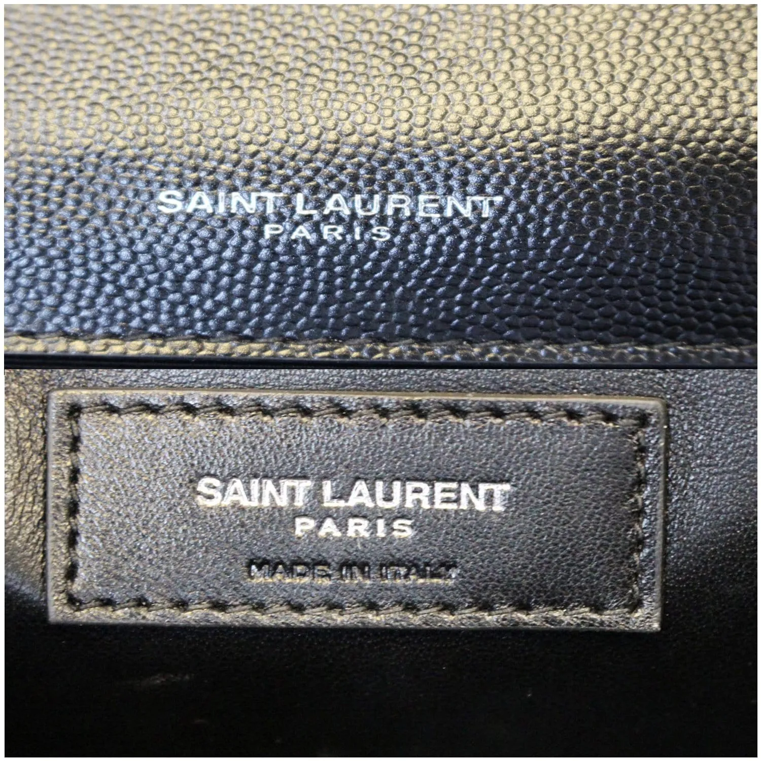 YVES SAINT LAURENT Kate Large Grain De Poudre Leather Shoulder Bag Black