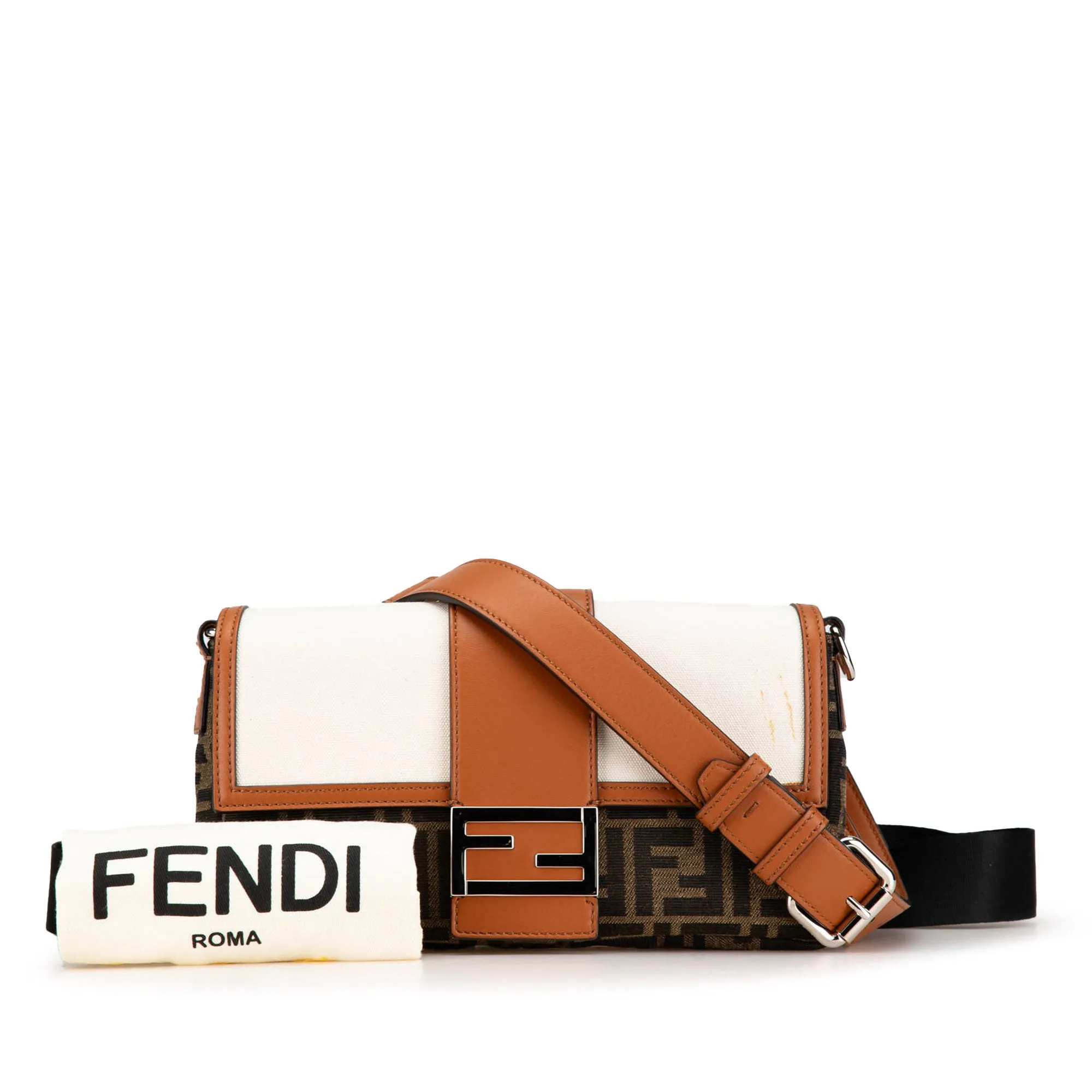 Zucca Canvas and Leather Convertible Baguette