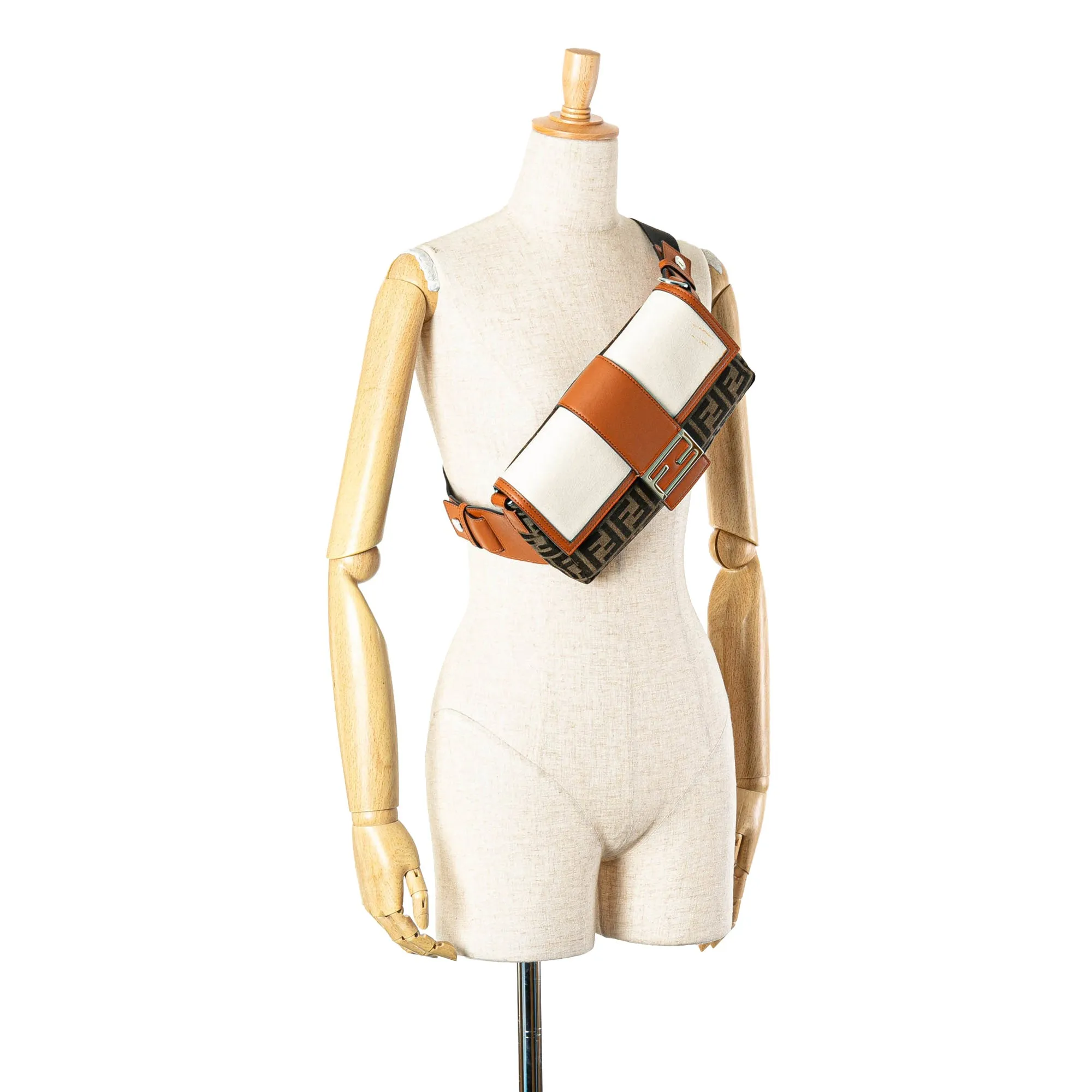 Zucca Canvas and Leather Convertible Baguette