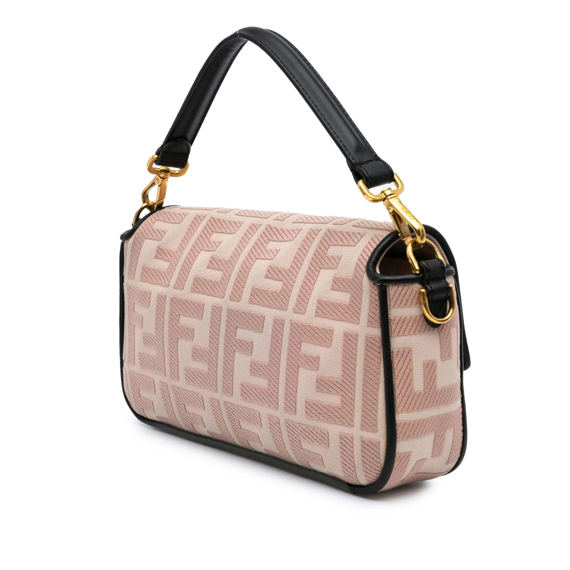 Zucca Embroidered Canvas Baguette Satchel