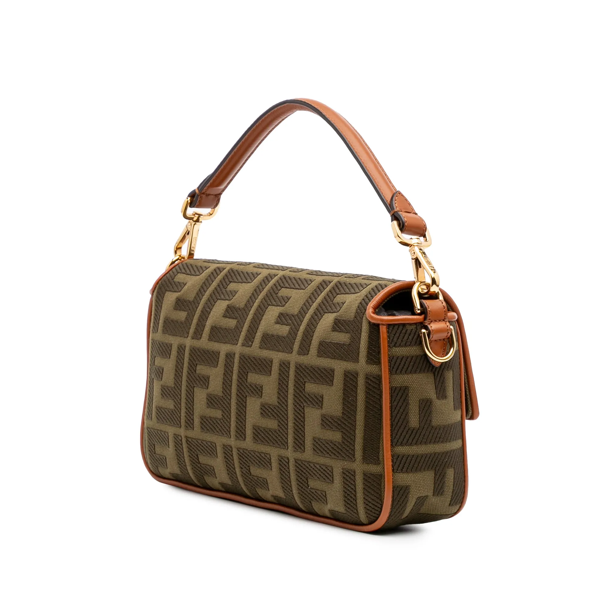 Zucca Embroidered Canvas Baguette Satchel
