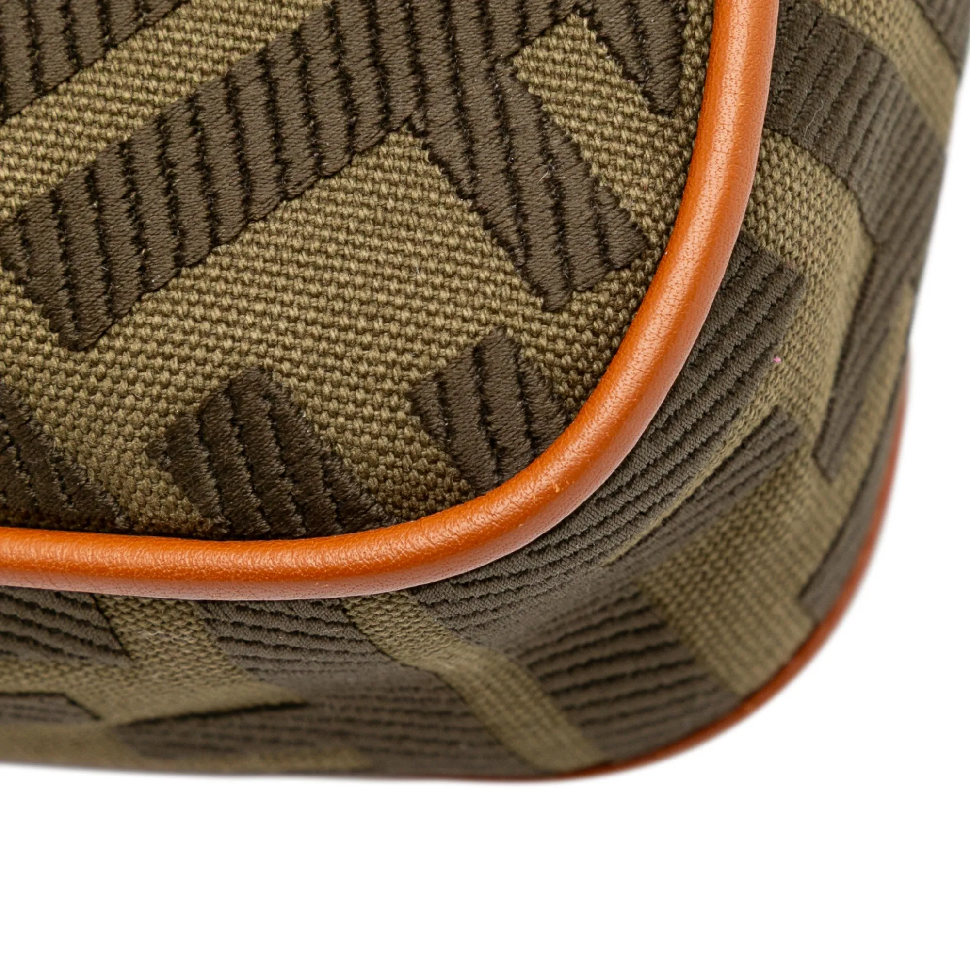 Zucca Embroidered Canvas Baguette Satchel