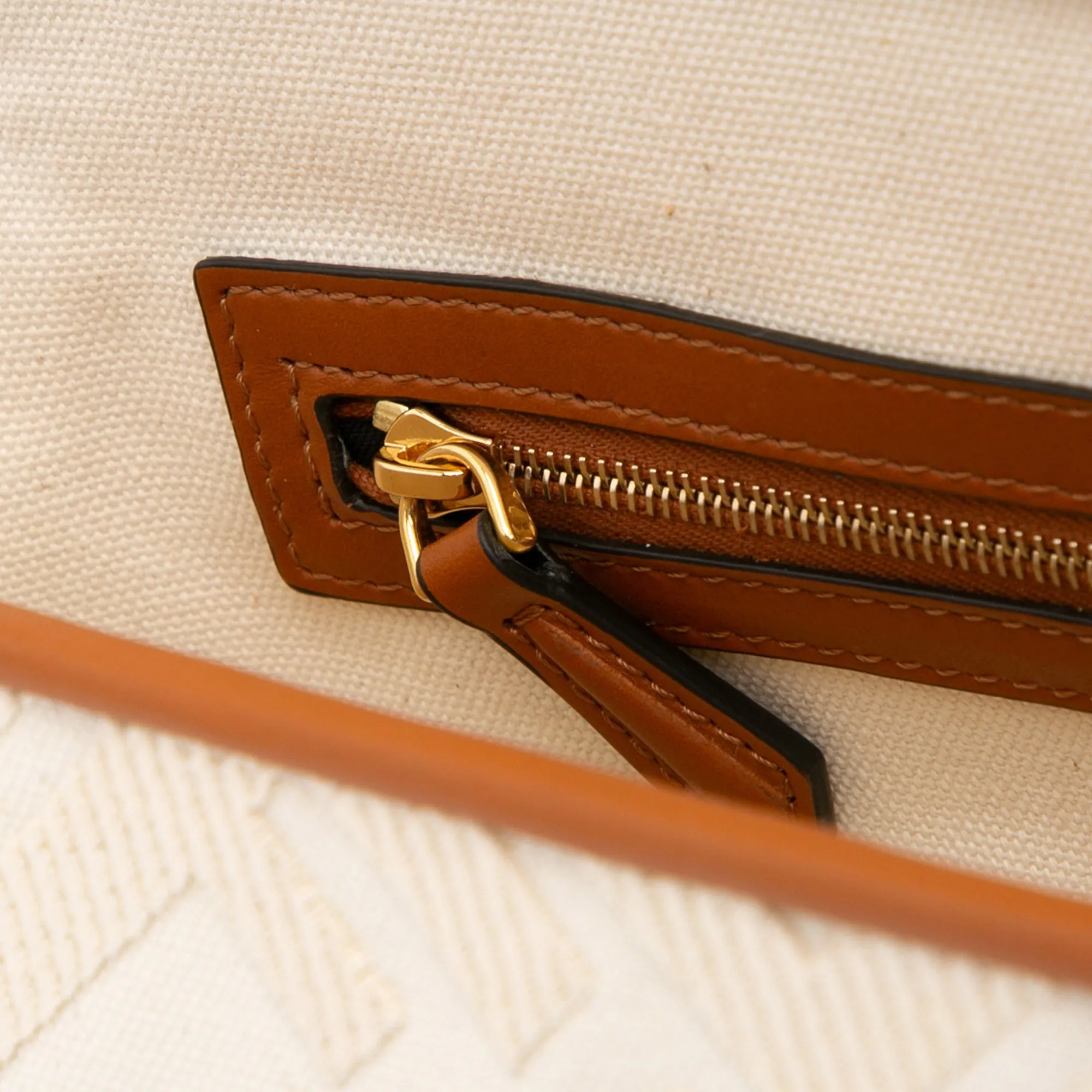 Zucca Embroidered Canvas Baguette Satchel