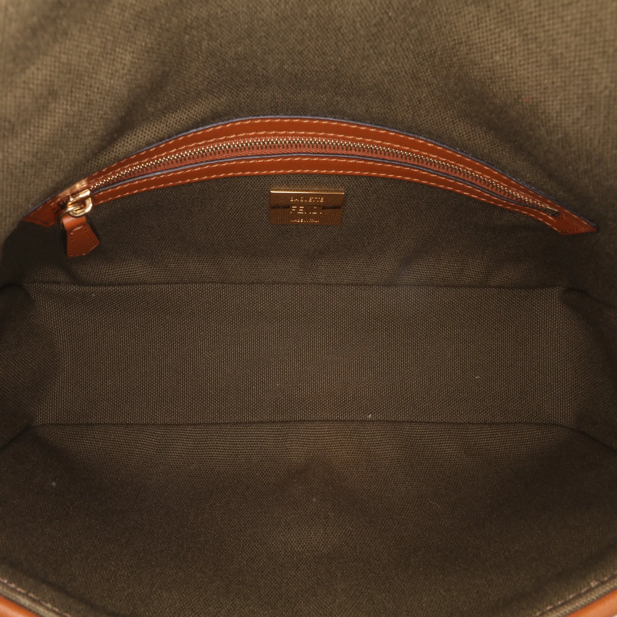 Zucca Embroidered Canvas Baguette Satchel