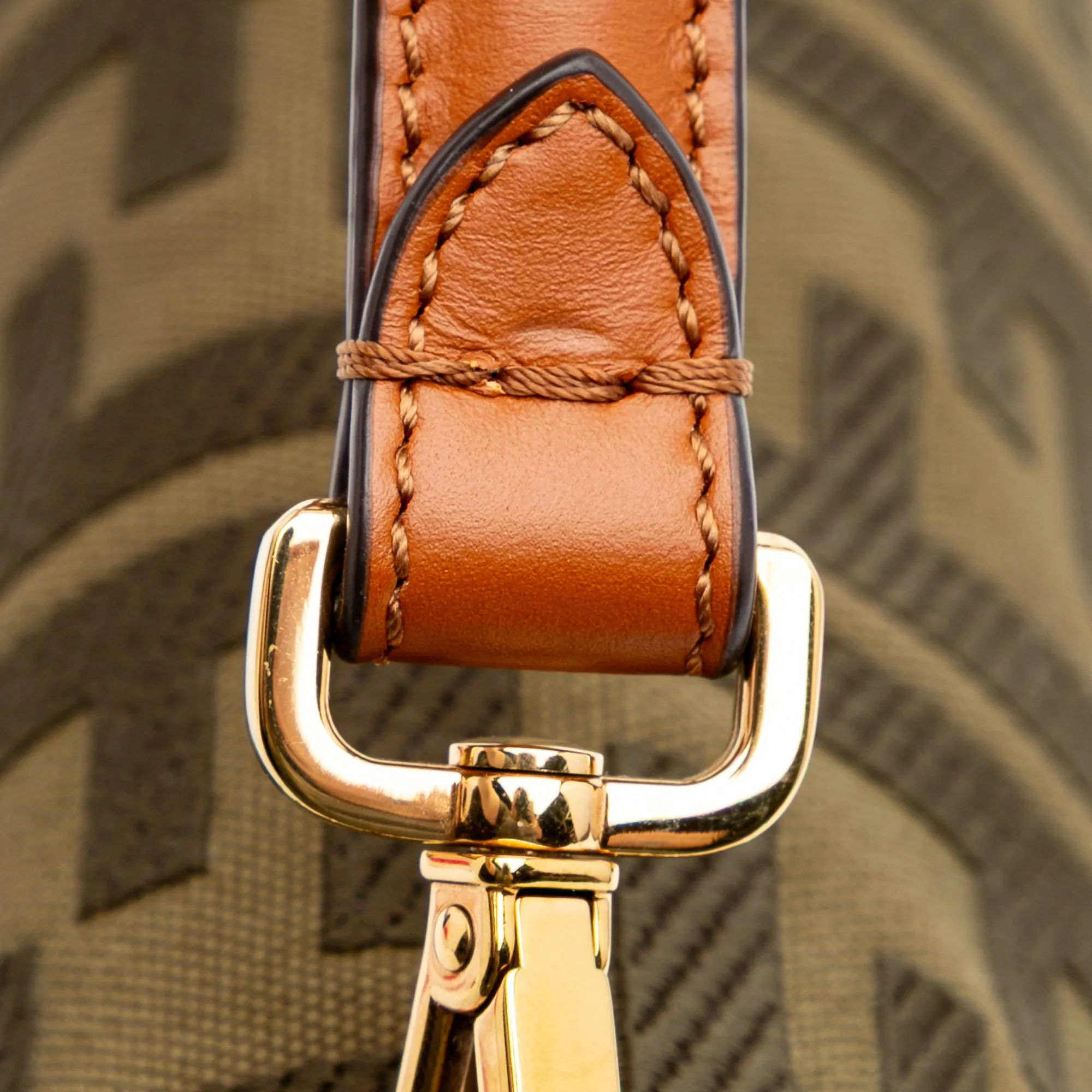 Zucca Embroidered Canvas Baguette Satchel