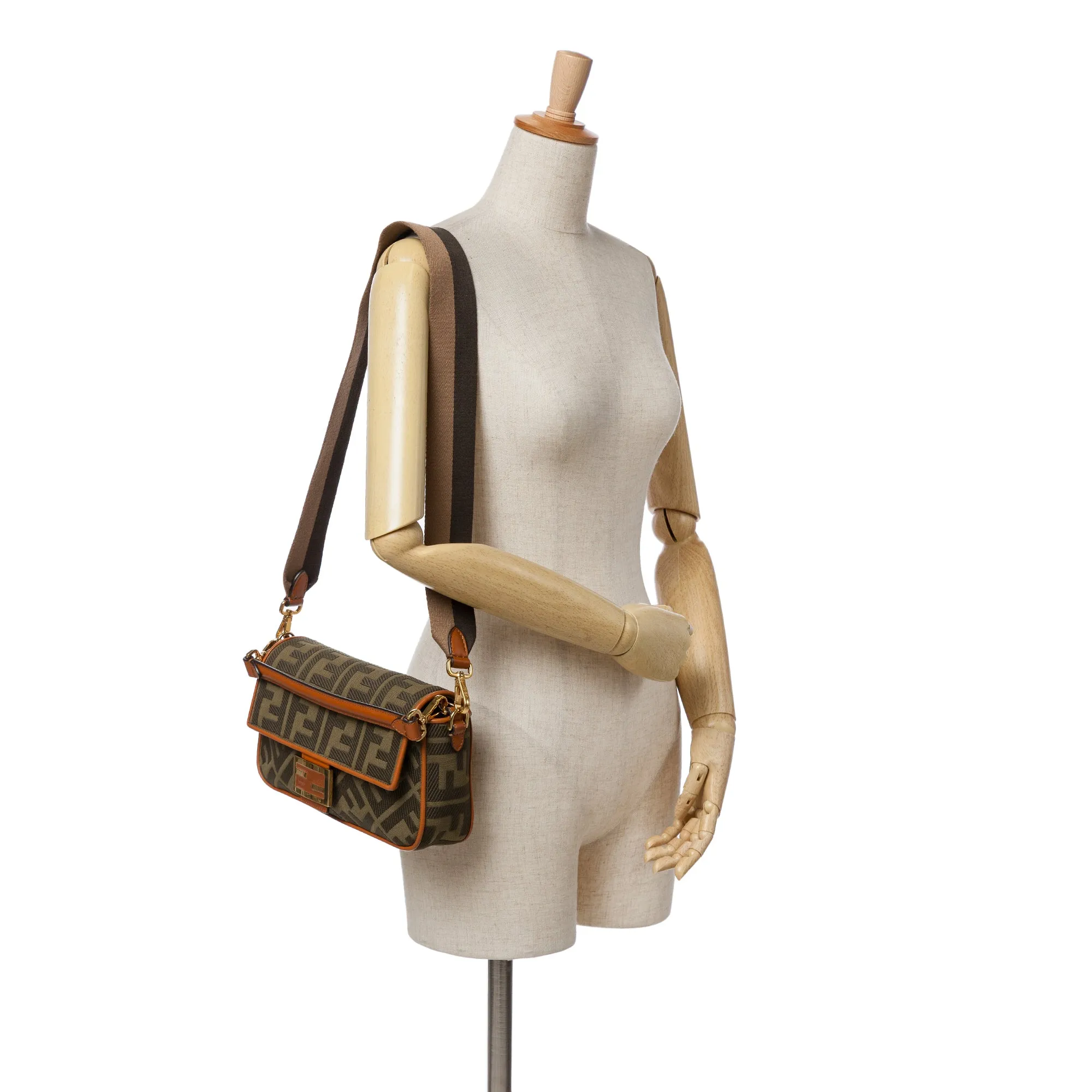 Zucca Embroidered Canvas Baguette Satchel