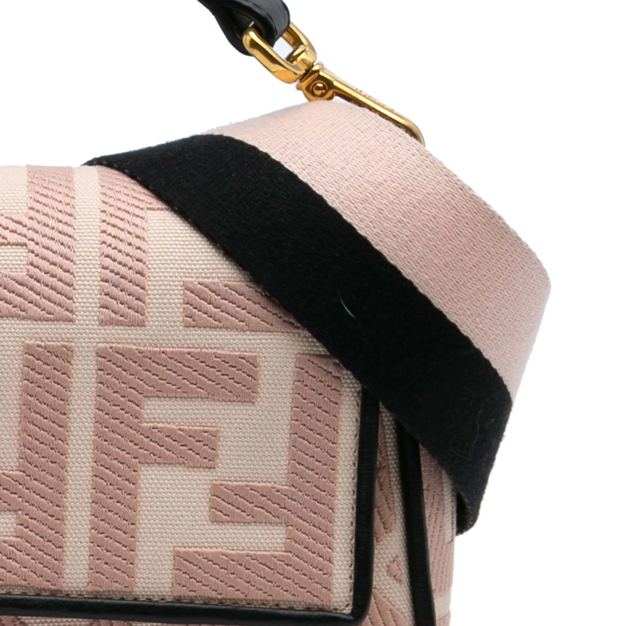 Zucca Embroidered Canvas Baguette Satchel