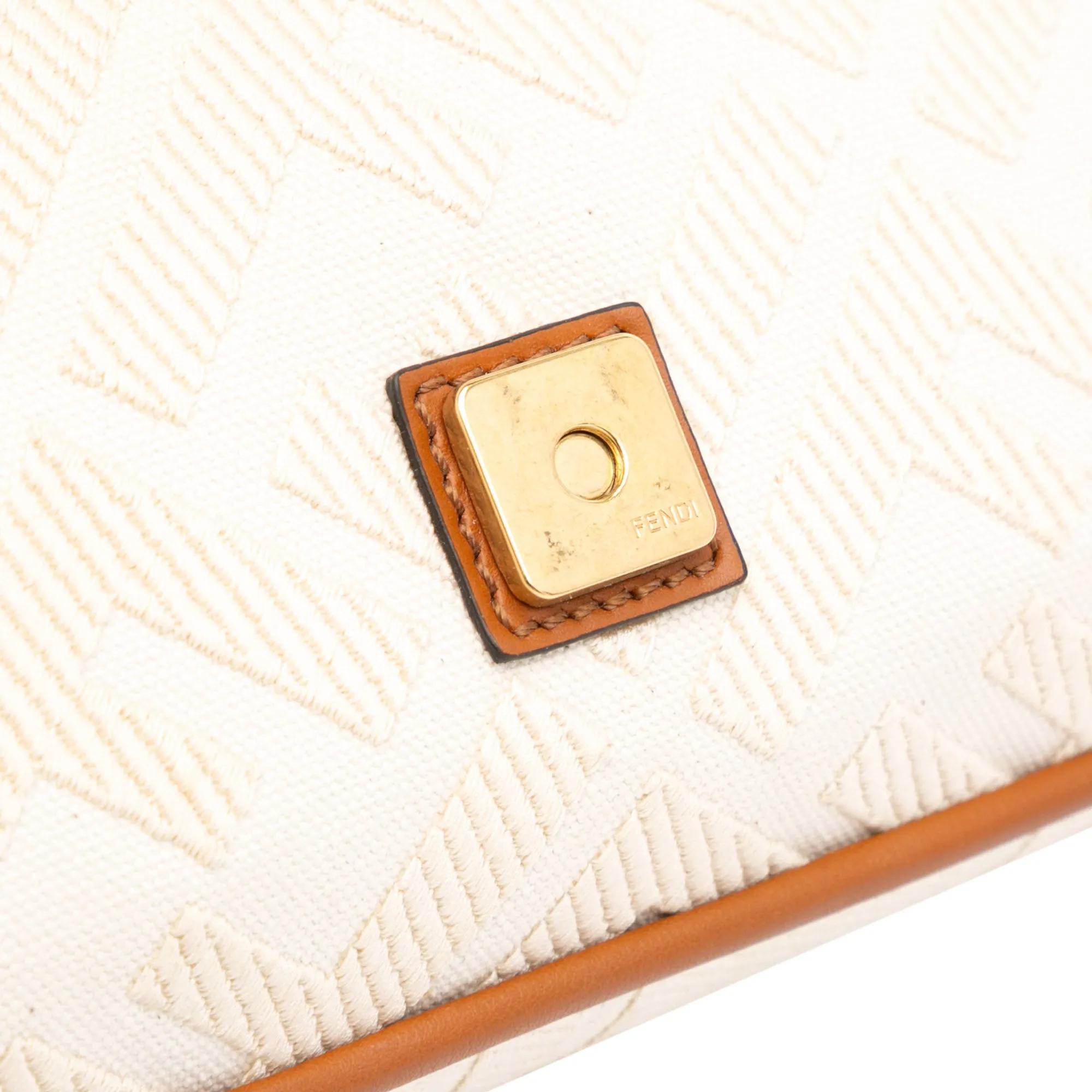 Zucca Embroidered Canvas Baguette Satchel