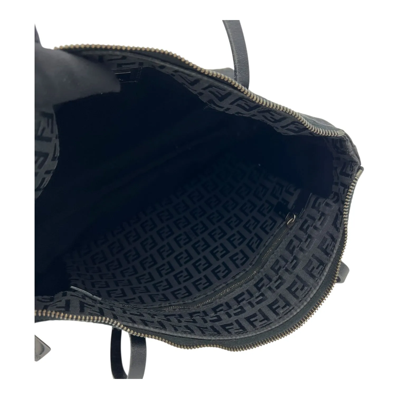 Zucca Tote Bag Black in Canvas, Gold hardware